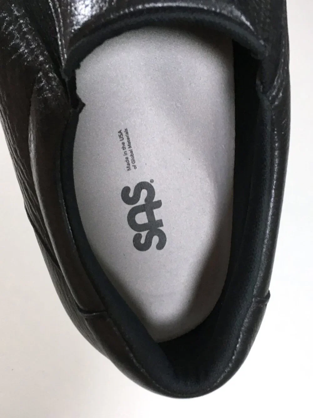 SAS Side Gore Slip On Shoes Mens Size 11 WW Wide Black Leather